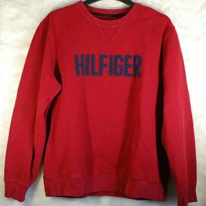 Vtg Tommy Hilfiger XL Red Crewneck Sweater